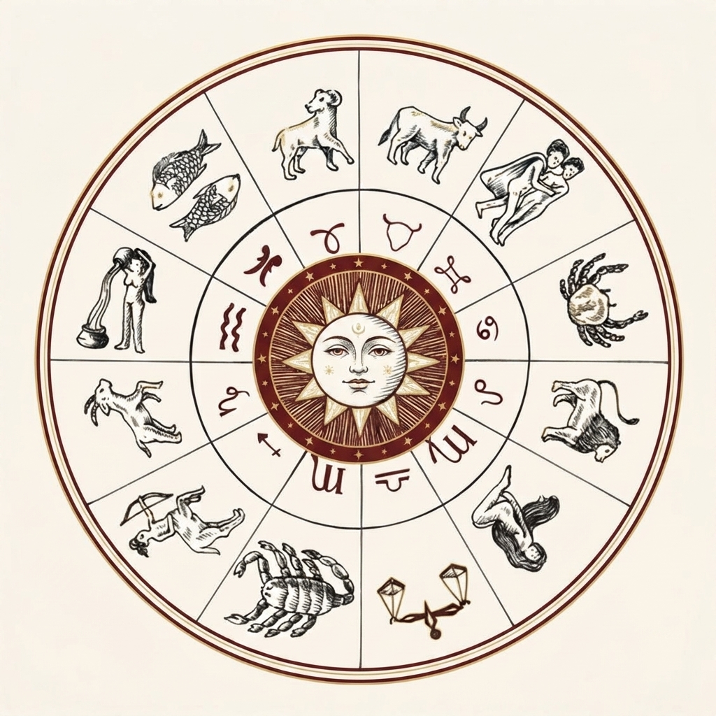 Zodiac wheel chart